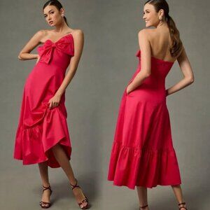 NWT Hutch Anthropologie Bow-Tie Strapless Maxi Dress